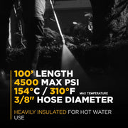 100' 4500PSI 3/8" Non Marking Rubber Hose BE Power Equipment