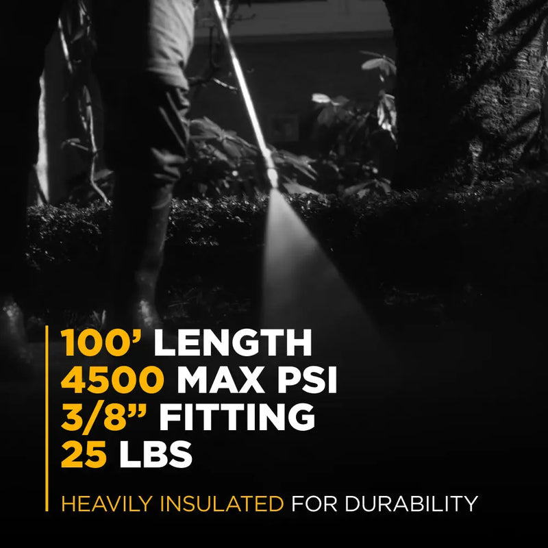 100' 4500PSI 3/8" Rubber Hose BE Power Equipment