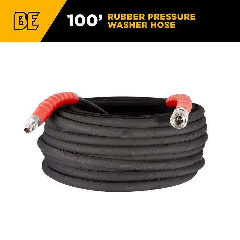100' 6000PSI 3/8" Rubber Hose BE Power Equipment