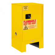 Durham FM Approved, Flammable Storage Cabinet With Legs, 12 Gallon, 1 Door, Manual Close, 1 Shelf, Yellow