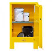 Durham FM Approved, Flammable Storage Cabinet With Legs, 12 Gallon, 1 Door, Manual Close, 1 Shelf, Yellow