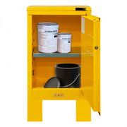 Durham FM Approved, Flammable Storage Cabinet With Legs, 12 Gallon, 1 Door, Self Close, 1 Shelf, Yellow