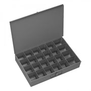 Durham Large, Steel, Compartment Box, 24 Compartments, Gray (Pack of 4)