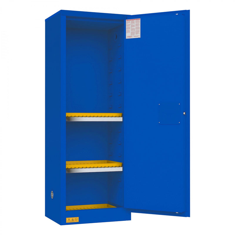 Durham FM Approved, Corrosive Storage Cabinet, 22 Gallon, 1 Door, Manual Close, 2 Shelves