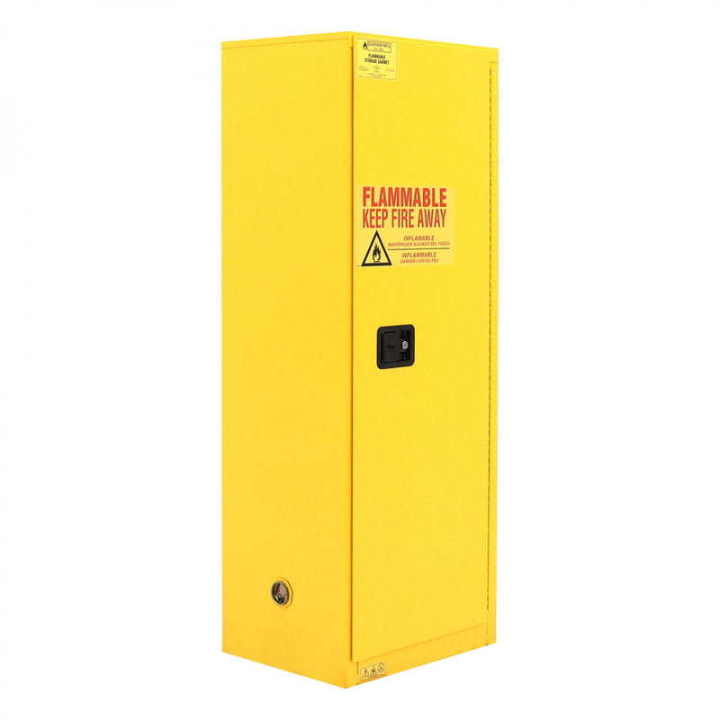 Durham FM Approved, Flammable Storage Cabinet, 22 Gallon, 1 Door, Manual Close, 2 Shelves