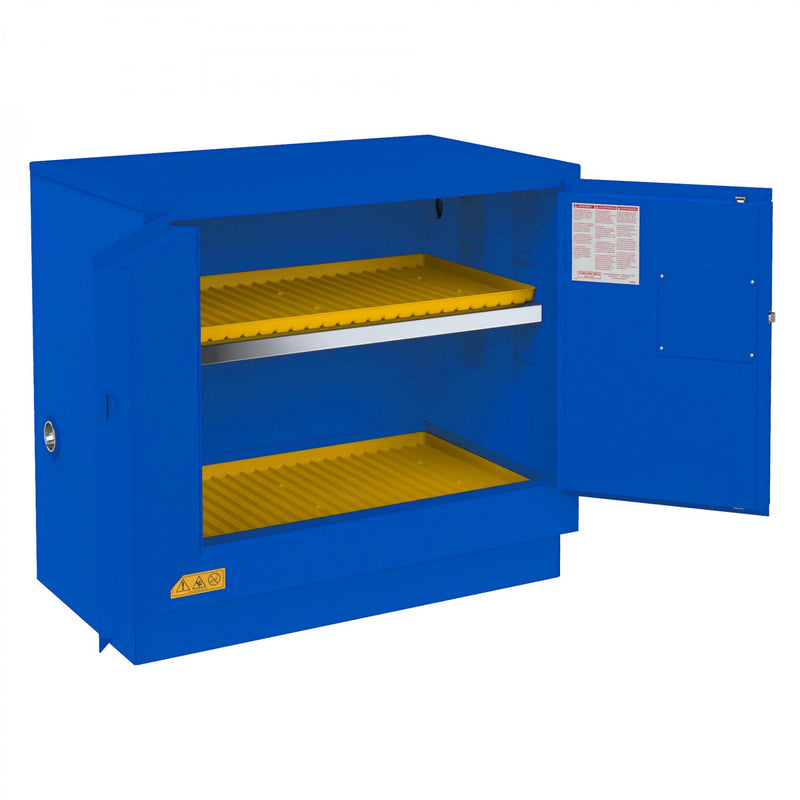 Durham FM Approved, Corrosive Storage Cabinet, 22 Gallon, Under Counter, 2 Doors, Manual Close