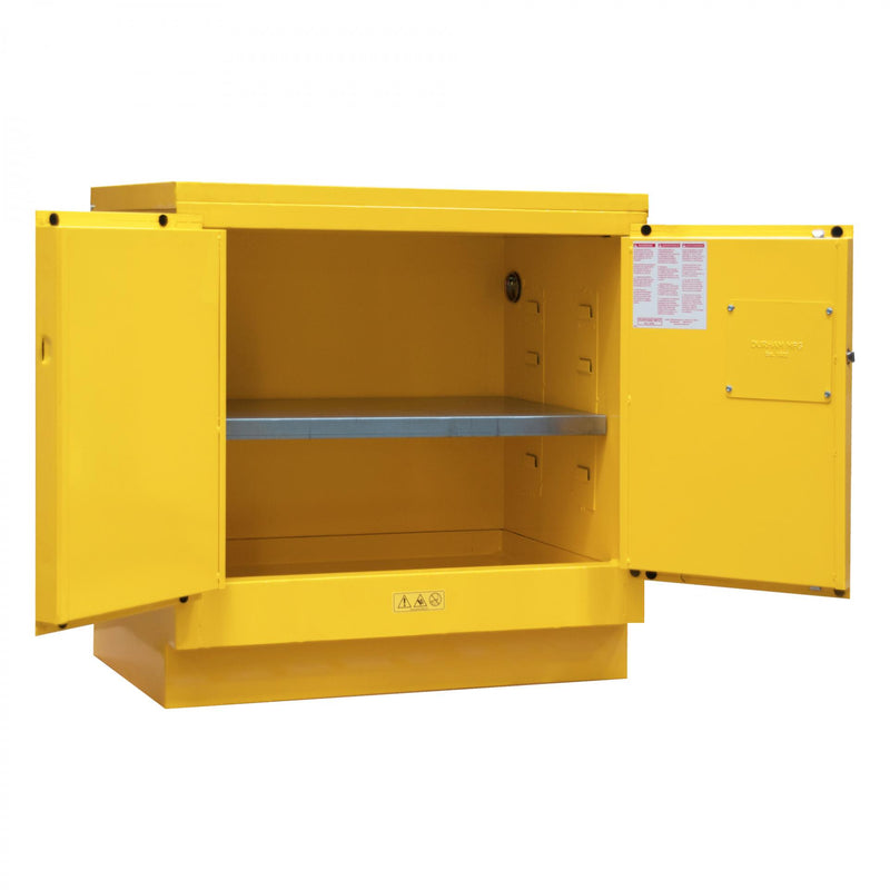 Durham FM Approved, Under Counter, Flammable Storage Cabinet, 22 Gallon, 2 Doors, Manual Close