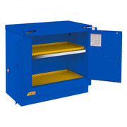 Durham FM Approved, Corrosive Storage Cabinet, 22 Gallon, Under Counter, 2 Doors, Self Close, 1 Shelf