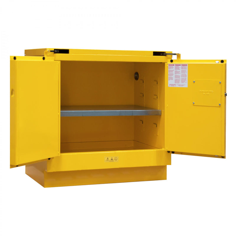 Durham FM Approved, Under Counter, Flammable Storage Cabinet, 22 Gallon, 2 Doors, Manual Close