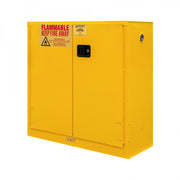 Durham FM Approved, Flammable Storage Cabinet, 30 Gallon, 2 Doors, Manual Close, 1 Shelf, Yellow