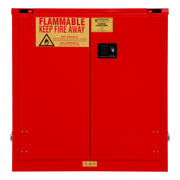 Durham FM Approved, Flammable Storage Cabinet, 30 Gallon, 2 Doors, Self Close, 1 Shelf, Red