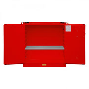 Durham FM Approved, Flammable Storage Cabinet, 30 Gallon, 2 Doors, Self Close, 1 Shelf, Red
