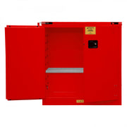 Durham FM Approved, Flammable Storage Cabinet, 30 Gallon, 2 Doors, Self Close, 1 Shelf, Red