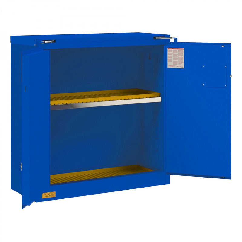 Durham FM Approved, Corrosive Storage Cabinet, 22 Gallon, 2 Doors, Self Close, 1 Shelf
