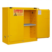 Durham FM Approved, Flammable Storage Cabinet, 30 Gallon, 2 Doors, Self Close, 1 Shelf, Safety Yellow
