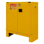 Durham FM Approved, Flammable Storage Cabinet With Legs, 30 Gallon, 2 Doors, Self Close, 1 Shelf, Yellow