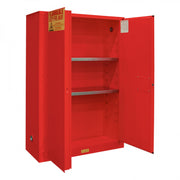 Durham FM Approved, Flammable Storage Cabinet, 45 Gallon, 2 Doors, Manual Close, 2 Shelves, Red