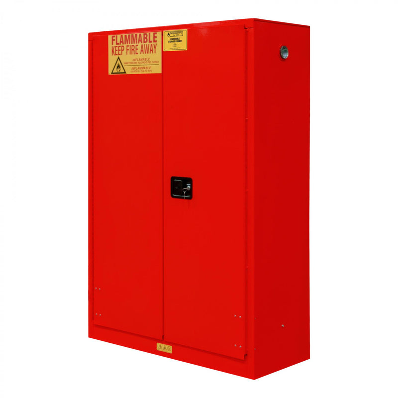 Durham FM Approved, Flammable Storage Cabinet, 45 Gallon, 2 Doors, Manual Close, 2 Shelves, Red