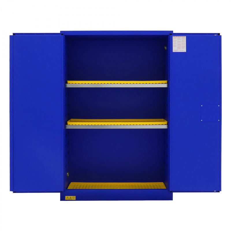 Durham FM Approved, Corrosive Storage Cabinet, 45 Gallon, 2 Doors, Manual Close, 2 Shelves