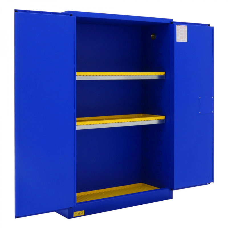 Durham FM Approved, Corrosive Storage Cabinet, 45 Gallon, 2 Doors, Manual Close, 2 Shelves