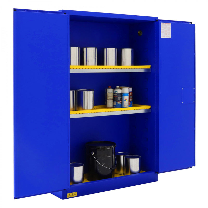 Durham FM Approved, Corrosive Storage Cabinet, 45 Gallon, 2 Doors, Manual Close, 2 Shelves