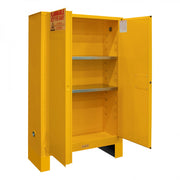 Durham FM Approved, Flammable Storage Cabinet With Legs, 45 Gallon, 2 Doors, Manual Close, 2 Shelves, Yellow