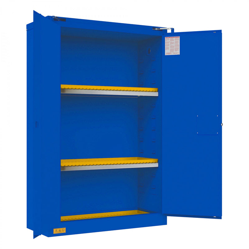 Durham FM Approved, Corrosive Storage Cabinet, 45 Gallon, 2 Doors, Self Close, 2 Shelves