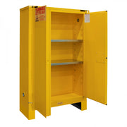 Durham FM Approved, Flammable Storage Cabinet With Legs, 45 Gallon, 2 Doors, Self Close, 2 Shelves, Yellow