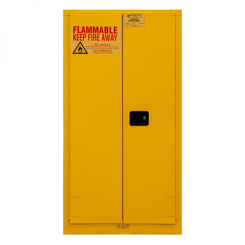 Durham FM Approved, Flammable Storage Cabinet, 55 Gallon, 2 Doors, Manual Close, 1 Shelf
