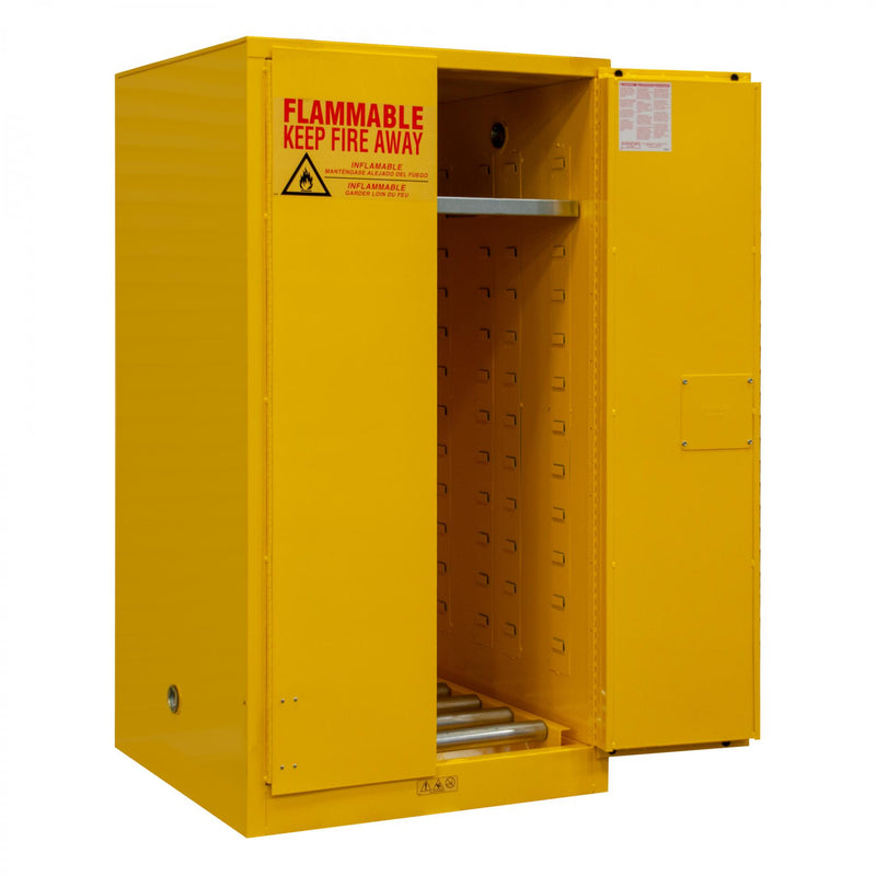 Durham FM Approved, Flammable Storage Cabinet, 55 Gallon, 2 Doors, Manual Close, 1 Shelf