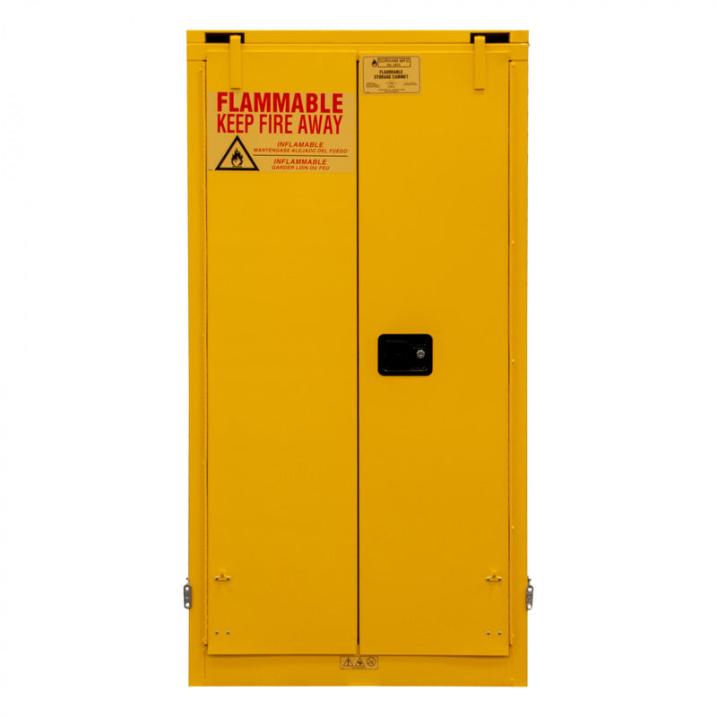 Durham FM Approved, Flammable Storage Cabinet, 55 Drum Gallon Storage, 2 Doors, Self Close, 1 Shelf