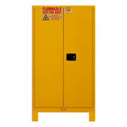 Durham FM Approved, Flammable Storage Cabinet With Legs, 60 Gallon, 2 Doors, Manual Close, 2 Shelves, Yellow