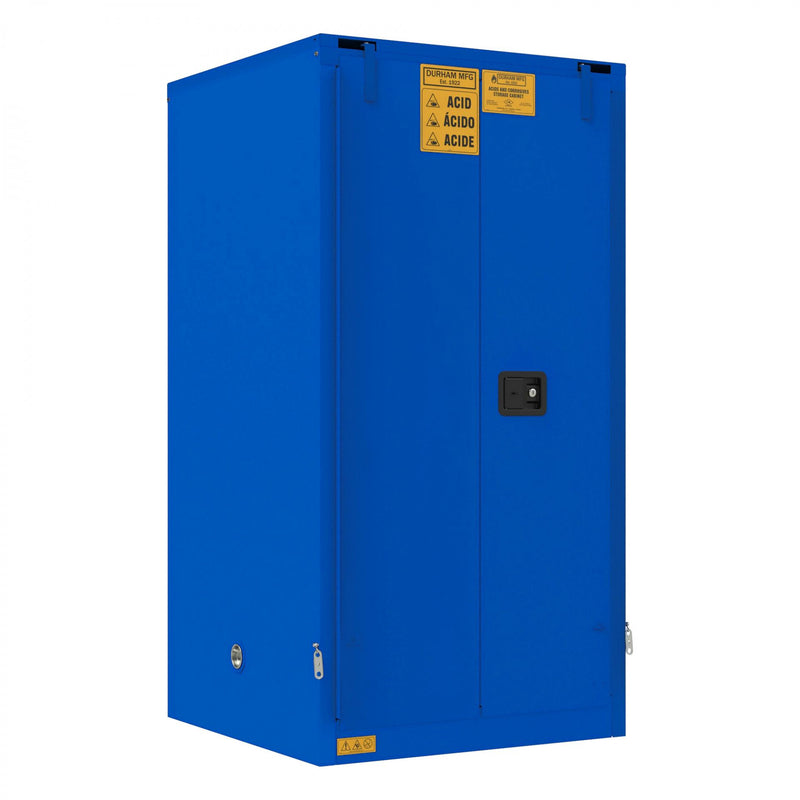 Durham FM Approved, Corrosive Storage Cabinet, 60 Gallon, 2 Doors, Self Close, 2 Shelves