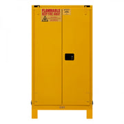Durham FM Approved, Flammable Storage Cabinet With Legs, 60 Gallon, 2 Doors, Self Close, 2 Shelves, Yellow