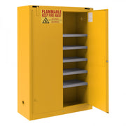 Durham FM Approved, Flammable Storage Cabinet, 60 Gallon Paint and Ink Storage, 2 Doors, Self Close, Yellow