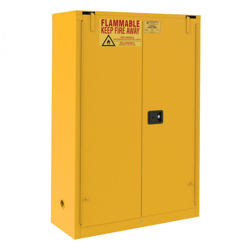 Durham FM Approved, Flammable Storage Cabinet, 60 Gallon Paint and Ink Storage, 2 Doors, Self Close, Yellow