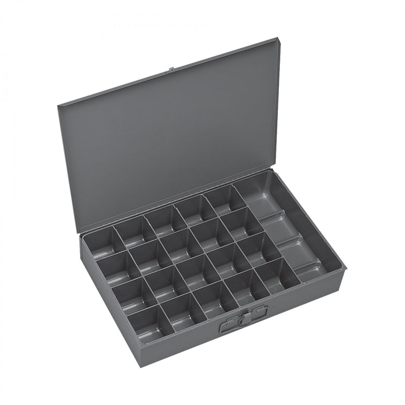 Durham Large, Steel, Compartment Box, 21 Compartments, Gray (Pack of 4)