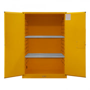 Durham FM Approved, Flammable Storage Cabinet, 90 Gallon, 2 Doors, Manual Close, 2 Shelves, Yellow