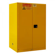 Durham FM Approved, Flammable Storage Cabinet, 90 Gallon, 2 Doors, Manual Close, 2 Shelves, Yellow