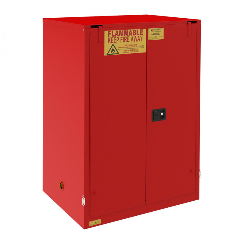 Durham Flammable Storage, 90 Gallon, Self Close, Red