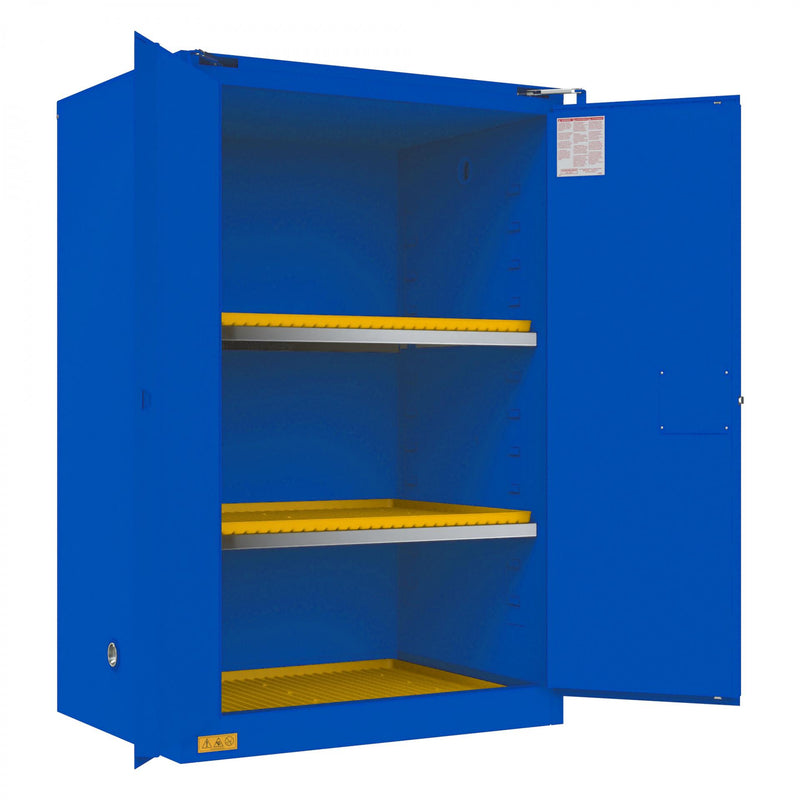 Durham FM Approved, Corrosive Storage Cabinet, 90 Gallon, 2 Doors, Self Close, 2 Shelves