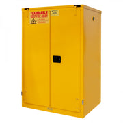 Durham FM Approved, Flammable Storage Cabinet, 90 Gallon, 2 Doors, Self Close, 2 Shelves, Yellow