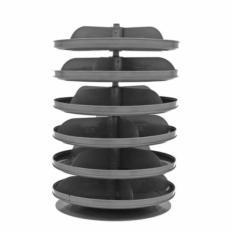 Durham 17" Revolving Rotabin, 4 Shelves, 4 Fixed Dividers Per Shelf, Up to 16 Compartments Per Shelf
