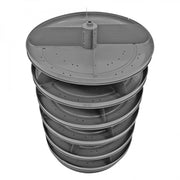 Durham 17" Revolving Rotabin, 4 Shelves, 4 Fixed Dividers Per Shelf, Up to 16 Compartments Per Shelf