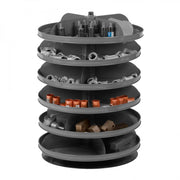 Durham 17" Revolving Rotabin, 4 Shelves, 4 Fixed Dividers Per Shelf, Up to 16 Compartments Per Shelf
