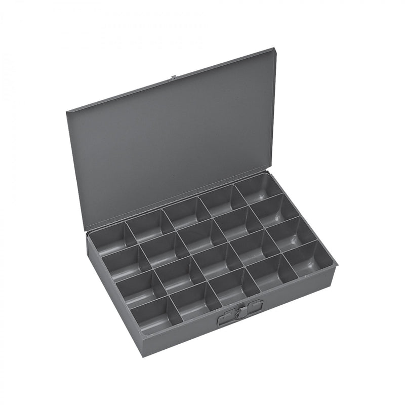 Durham Large, Steel, Compartment Box, 20 Compartments, Gray (Pack of 4)
