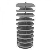 Durham 17" Revolving Rotabin, 10 Shelves, 4 Fixed Dividers Per Shelf, Up to 16 Compartments Per Shelf