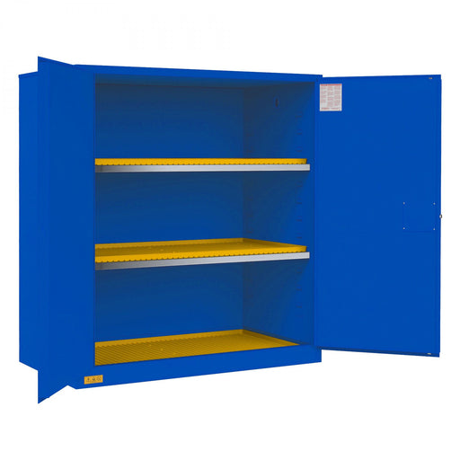 Durham FM Approved, Corrosive Storage Cabinet, 120 Gallon, 2 Doors, Manual Close, 2 Shelves