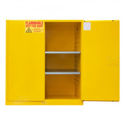 Durham FM Approved, Flammable Storage Cabinet, 120 Gallon, 2 Doors, Manual Close, 2 Shelves, Yellow
