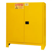 Durham FM Approved, Flammable Storage Cabinet With Legs, 120 Gallon, 2 Doors, Manual Close, 2 Shelves, Yellow